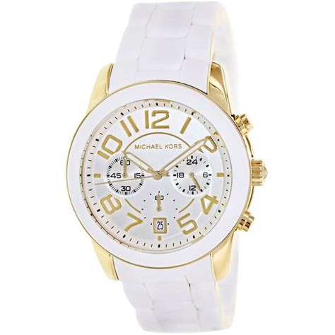 montre michael kors mk5889|Michael Kors Mercer MK5889 Women's White Silicone Analog .